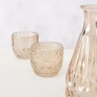 Boltze Home, zestaw szklanych dekoracji, Cherin, świeczniki i wazon