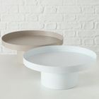 Boltze, Samona, metalowa taca na stópce, średnica 25 cm