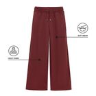 Bordowe spodnie dresowe unisex z szerokimi nogawkami NOWEAR
