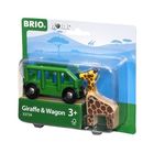 Brio World, Safari, wagon z żyrafą, zabawka drewniana