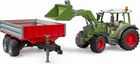 Bruder, Fendt Vario 211, traktor z ładowaczem i przyczepą, 1:16