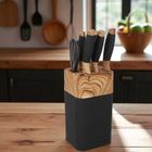 Brunbeste, zestaw noży kuchennych w stojaku z ostrzałką,