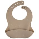 Canpol babies, Dots, śliniak silikonowy z kieszonką, beige