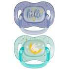 Canpol babies, NightGlow, smoczek uspokajający silikonowy, symetryczny, niebieski, 0-6 m, 2 szt.