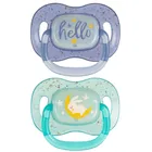 Canpol babies, NightGlow, smoczek uspokajający silikonowy, symetryczny, niebieski, 6-18 m, 2szt.