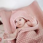 Ceba Baby, Waffle Line, ręcznik dla niemowlaka, Silver Pink, 100-100 cm