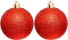 Christmas Decoration, bombka dekoracyjna, plastikowa, czerwony, 60 mm, 12 szt.