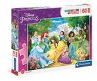 Clementoni, Super Color, Księżniczki Disneya, puzzle maxi, 60 elementów