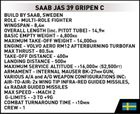 Cobi, Armed Forces, Szwedzki myśliwiec wielozadaniowy Saab JAS 39 Gripen C, klocki, 465 elementów