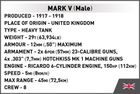 Cobi, Historical Collection Great War, Mark V Male, klocki, 837 elementów