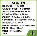 Cobi, Historical Collection WWII, Sd.Kfz., 222, klocki, 502 elementy