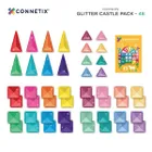 Connetix, Glitter Castle Pack, Brokatowy zamek, klocki magnetyczne, 48 elementów