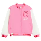 Cool Club, Bluza bejsbolówka dziewczęca, rozpinana, ocieplana, różowa