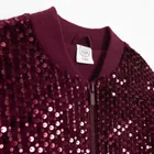 Cool Club, Bluza bomberka dziewczęca, rozpinana, welurowa, bordowa