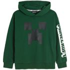 Cool Club, Bluza chłopięca z kapturem, ciemnozielona, Minecraft