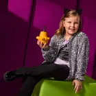 Cool Club, Bluza dziewczęca, rozpinana, srebrna