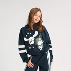 Cool Club, Bluza dziewczęca z kapturem, ocieplana, granatowa, Hello Kitty and Friends