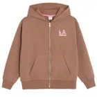 Cool Club, Bluza dziewczęca z kapturem, rozpinana, brązowa