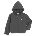 Cool Club, Bluza dziewczęca z kapturem, rozpinana, crop top, szara