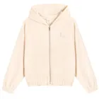 Cool Club, Bluza dziewczęca z kapturem, rozpinana, welurowa, beżowa