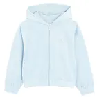 Cool Club, Bluza dziewczęca z kapturem, rozpinana, welurowa, niebieska