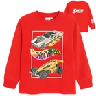 Cool Club, Bluzka chłopięca z długim rękawem, czerwona, Hot Wheels