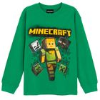 Cool Club, Bluzka chłopięca z długim rękawem, zielona, Minecraft