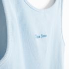 Cool Club, Bluzka dziewczęca bez rękawów, prążkowana, niebieska