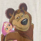 Cool Club, Bluzka dziewczęca z długim rękawem, beżowa melanż, Masza i Niedźwiedź