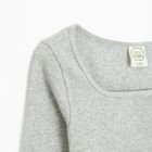 Cool Club, Bluzka dziewczęca z długim rękawem, crop top, prążkowana, szara melanż