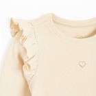 Cool Club, Bluzka dziewczęca z długim rękawem, prążkowana, beżowa