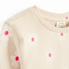 Cool Club, Bluzka dziewczęca z długim rękawem, prążkowana, beżowa