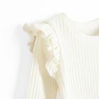 Cool Club, Bluzka dziewczęca z długim rękawem, prążkowana, biała