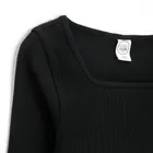 Cool Club, Bluzka dziewczęca z długim rękawem, prążkowana, czarna