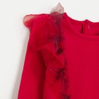 Cool Club, Bluzka dziewczęca z długim rękawem, prążkowana, czerwona