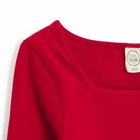 Cool Club, Bluzka dziewczęca z długim rękawem, prążkowana, czerwona