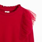 Cool Club, Bluzka dziewczęca z długim rękawem, prążkowana, czerwona