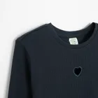 Cool Club, Bluzka dziewczęca z długim rękawem, prążkowana, granatowa