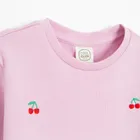 Cool Club, Bluzka dziewczęca z długim rękawem, prążkowana, różowa