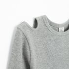 Cool Club, Bluzka dziewczęca z długim rękawem, prążkowana, szara