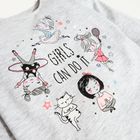 Cool Club, Bluzka dziewczęca z długim rękawem, szara, Girls can do it