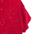 Cool Club, Bluzka dziewczęca z krótkim rękawem, welurowa, czerwona