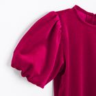 Cool Club, Bluzka dziewczęca z krótkim rękawem, welurowa, czerwona