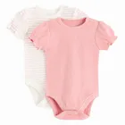 Cool Club, Body dziewczęce z krótkim rękawem, prążkowane, różowe, zestaw, 2 szt.