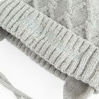 Cool Club, Czapka dziewczęca z pomponami, wiązana, szara