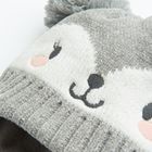 Cool Club, Czapka dziewczęca z pomponami, wiązana, szara