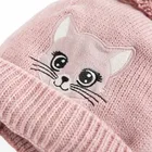 Cool Club, Czapka dziewczęca z pomponem, wiązana, różowa