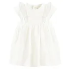 Cool Club, Komplet dziewczęcy, Body sukienka z krótkim rękawem, Kapelusz, muślin, biały