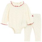 Cool Club, Komplet dziewczęcy, Body z długim rękawem, Legginsy, ecru