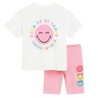 Cool Club, Komplet dziewczęcy, T-shirt, Legginsy kolarki, mix, SmileyWorld